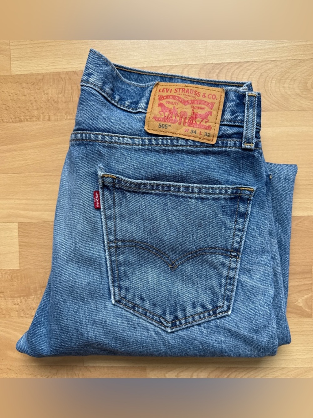 Levi's 505 Light Blue Straight Jeans Mens - Size 34x32